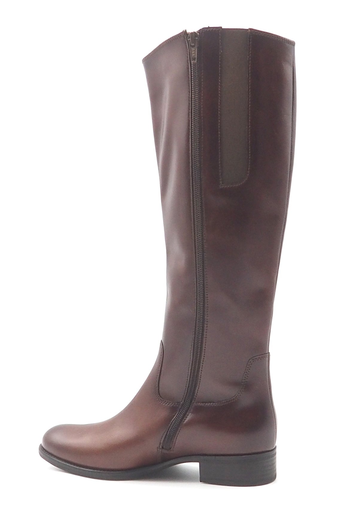 Damen Reitstiefel in glattem Leder in Cognac mit Reissverschluss Damen Stiefel Gabor