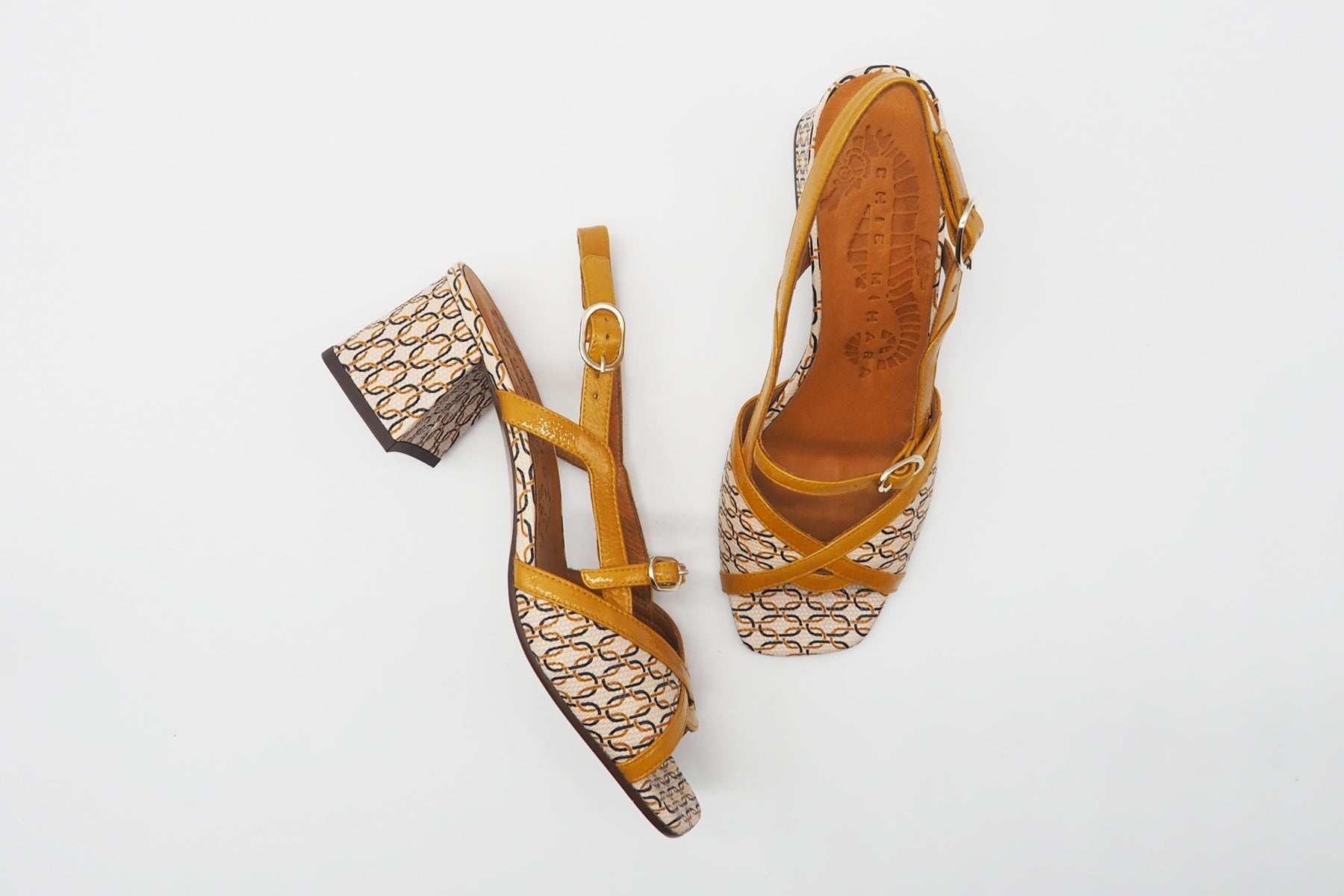 Damen Sandale aus bedrucktem Leder in Multicolor - Leini - Absatz 6,5cm Damen Sandalen Chie Mihara