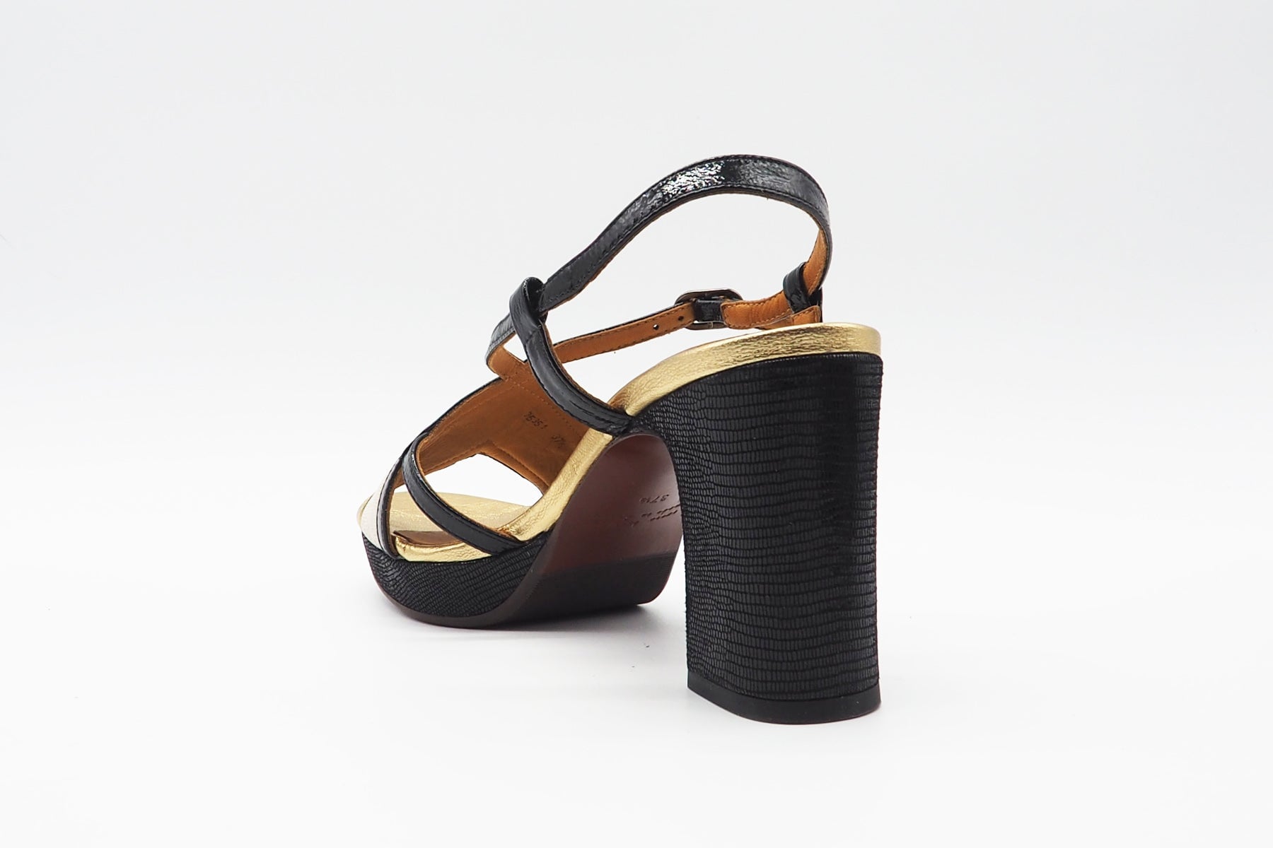 Damen Sandale aus Leder in Schwarz & Beige - Kat - Absatz 9cm Damen Sandalen Chie Mihara