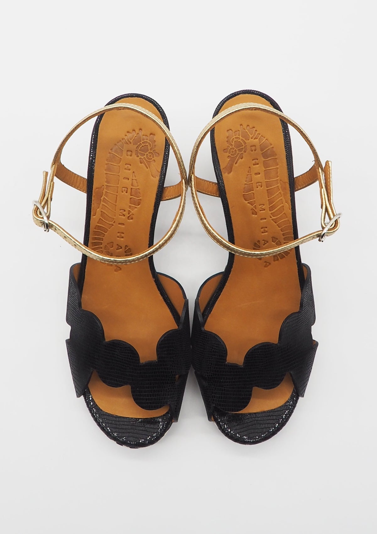Damen Sandale aus Leder in Schwarz & Weiß - Kelis - Absatz 9cm Damen Sandalen Chie Mihara