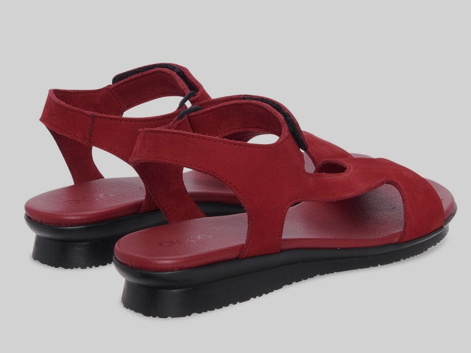 Damen Sandale aus Metallicleder in Kaminrot - Auhako - Absatz 3cm Damen Sandalen Arche