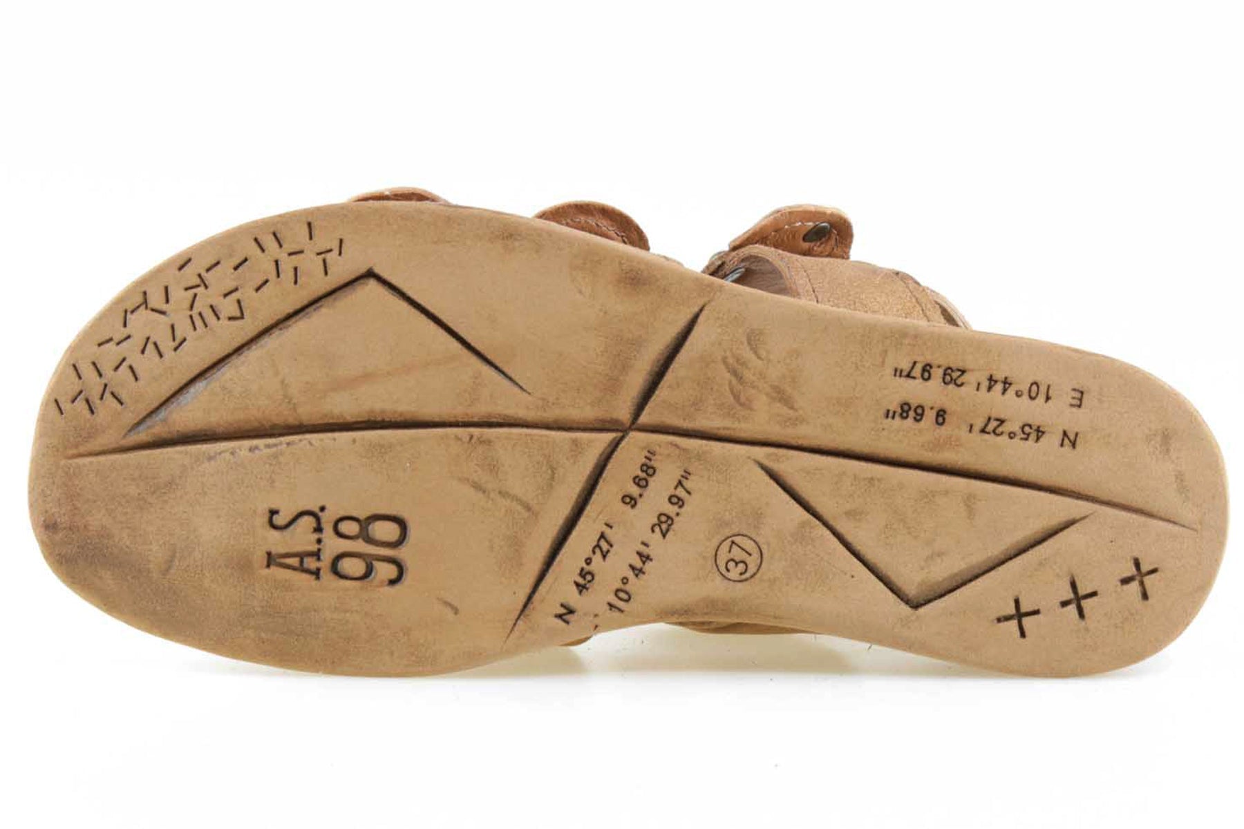 Damen Sandale aus Nubuk mit Nieten mit Dekornieten - 2 cm Höhe Damen Sandalen A.S. 98