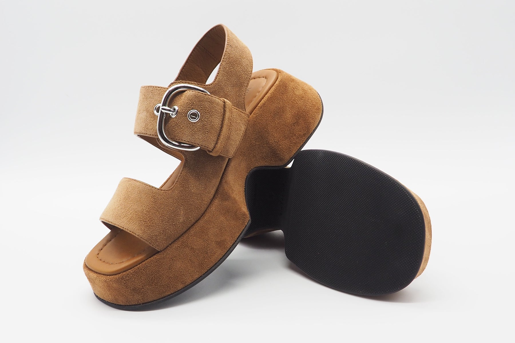 Damen Sandale aus Veloursleder in Braun - Absatz 2cm Damen Sandalen Vic Matié