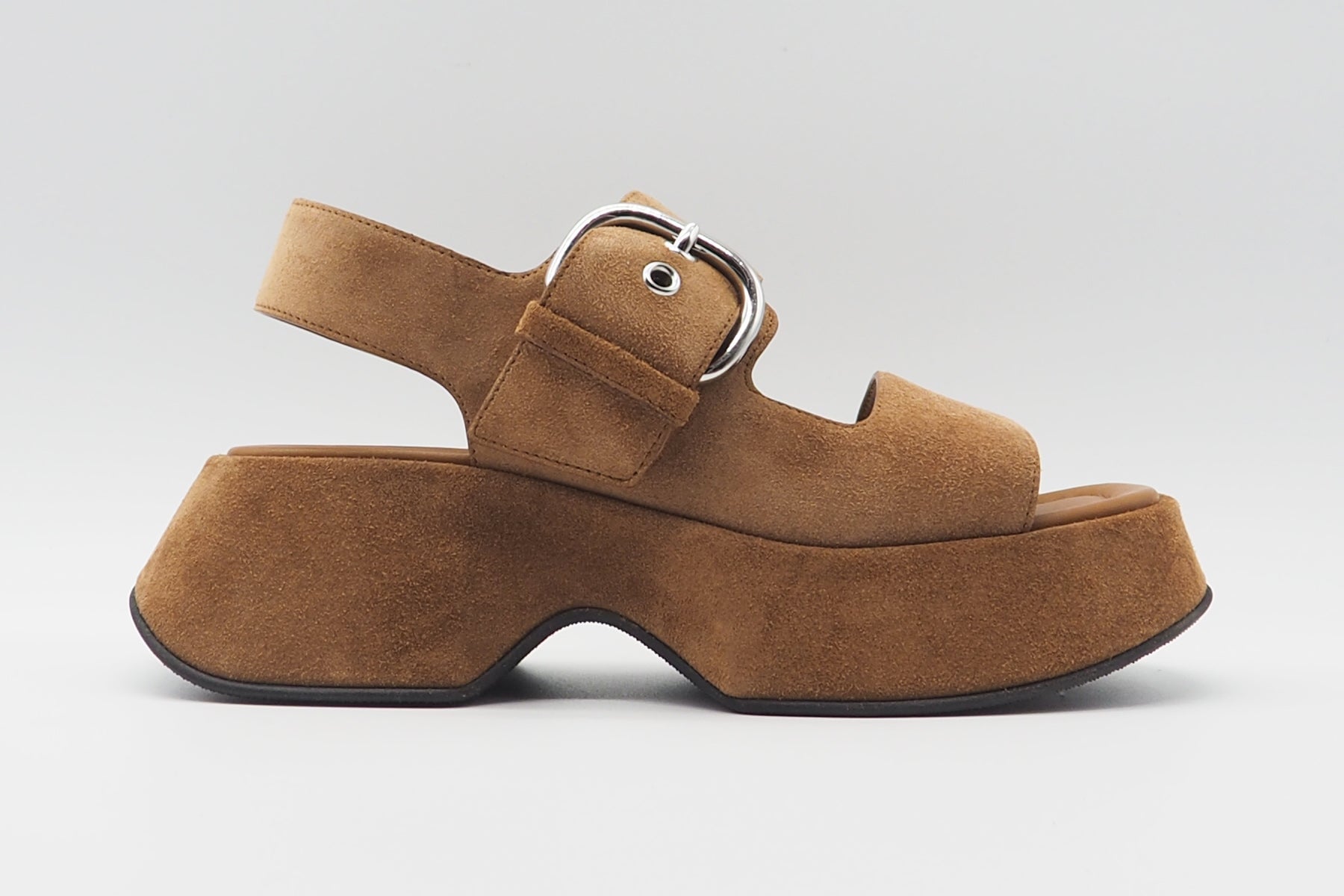 Damen Sandale aus Veloursleder in Braun - Absatz 2cm Damen Sandalen Vic Matié