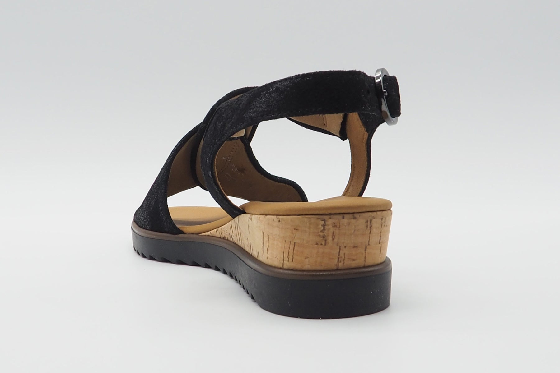 Damen Sandale aus Veloursleder in Schwarz Damen Sandalen Gabor