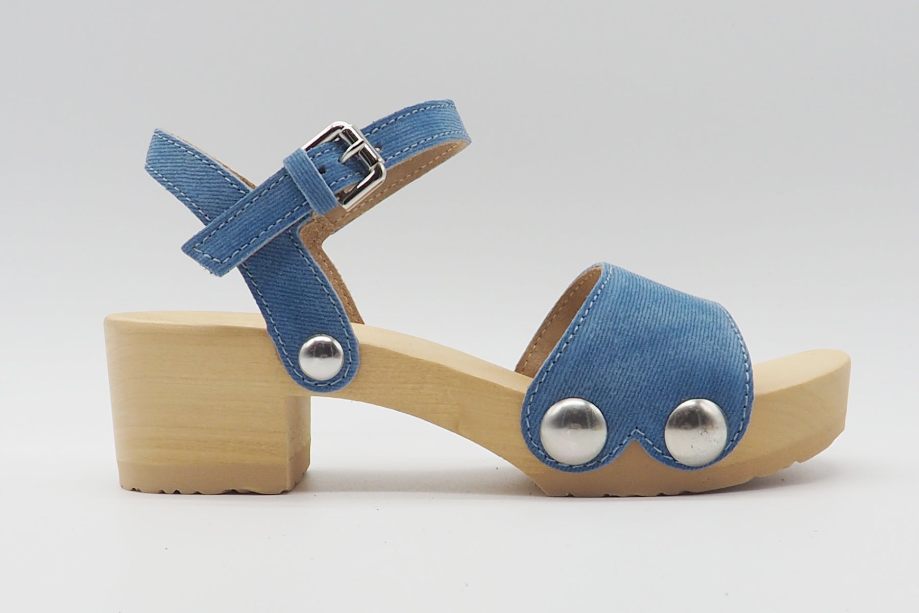 Damen Sandale im angesagten Denimlook - flexible Holzsohle Damen Sandalen Softclox