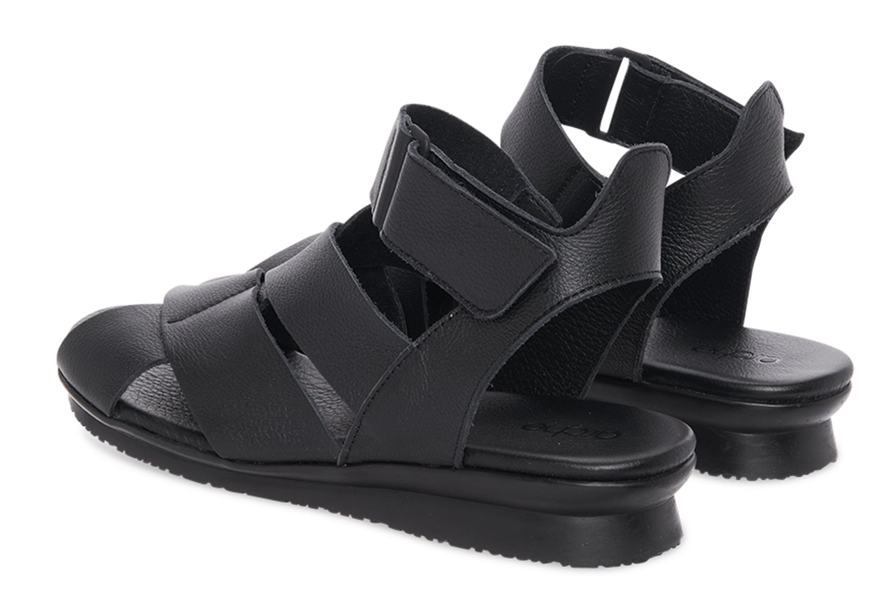 Damen Sandale im Römerstil aus Glattleder in Schwarz 3cm - Aurbao Damen Sandalen Arche