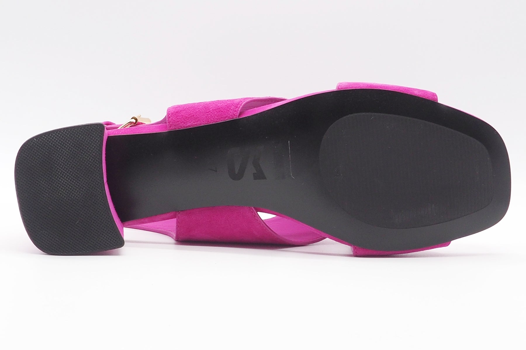 Damen Sandale mit Kreuzbandage in Veloursleder Pink - Absatz 4 cm Damen Sandalen Massimo Santini
