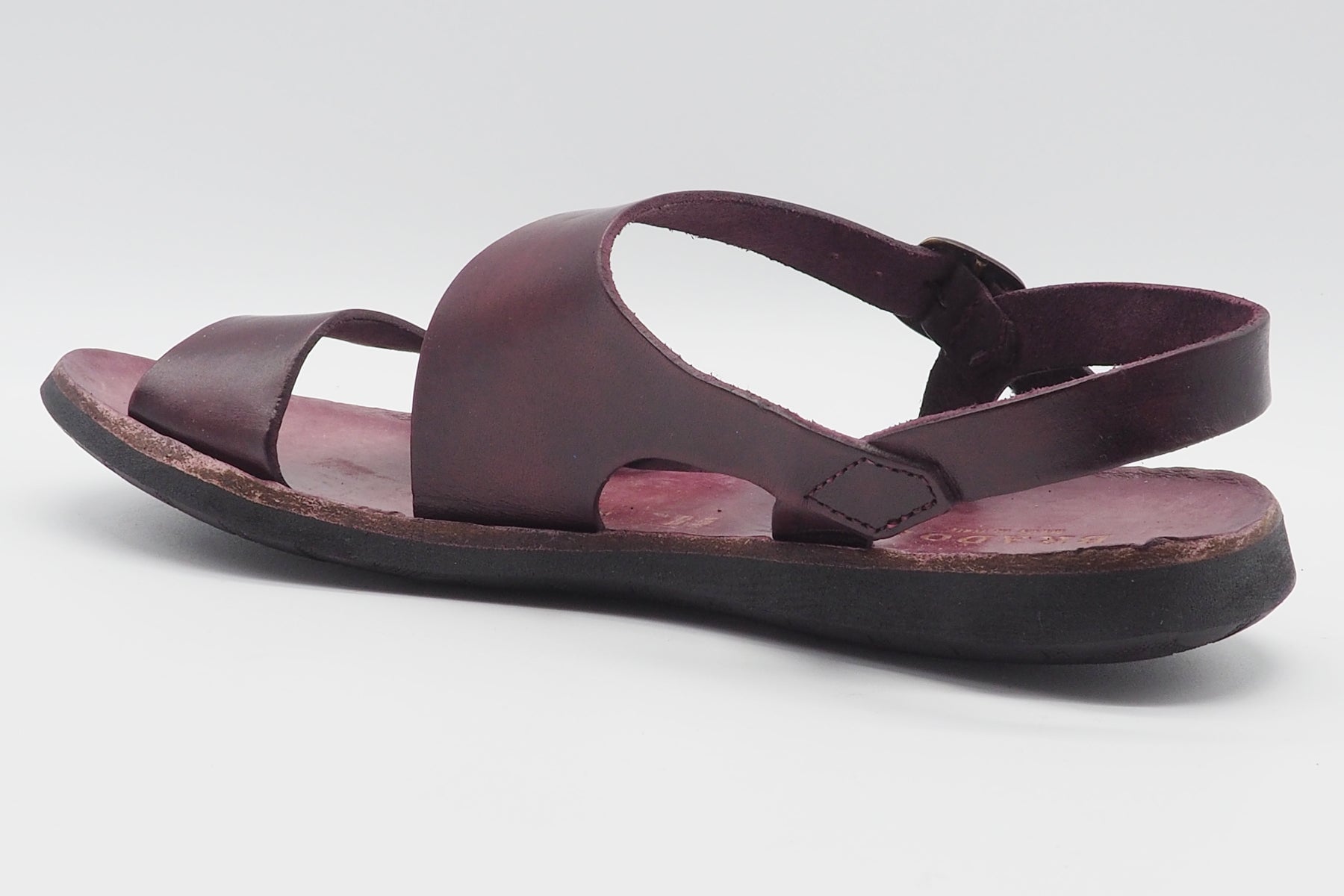 Damen Sandale mit Querbandage in Leder Bordeaux - Hand gefertigt Damen Sandalen Brador