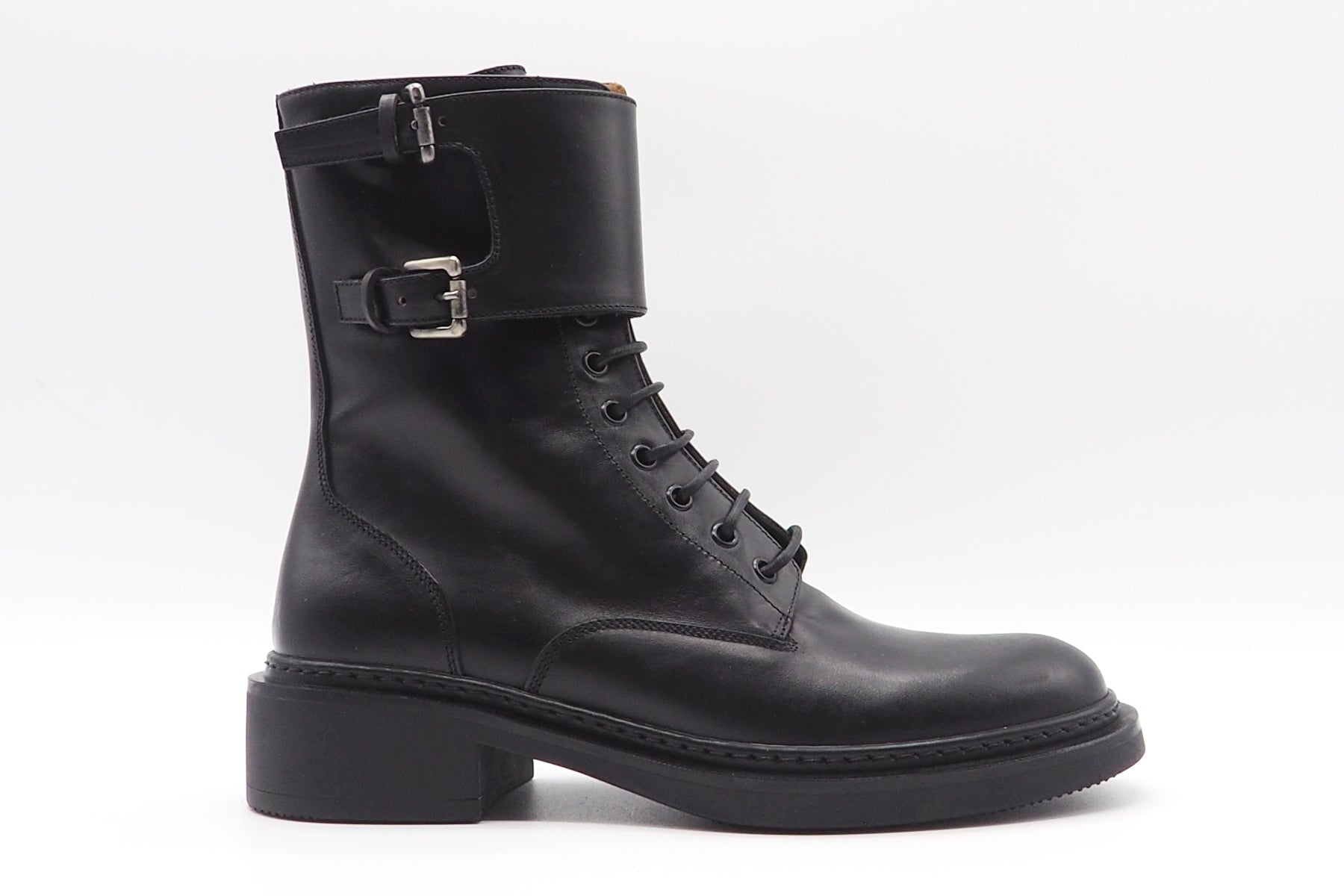 Damen Schnürboot aus Glattleder in Schwarz Damen Schnürboots Pantanetti