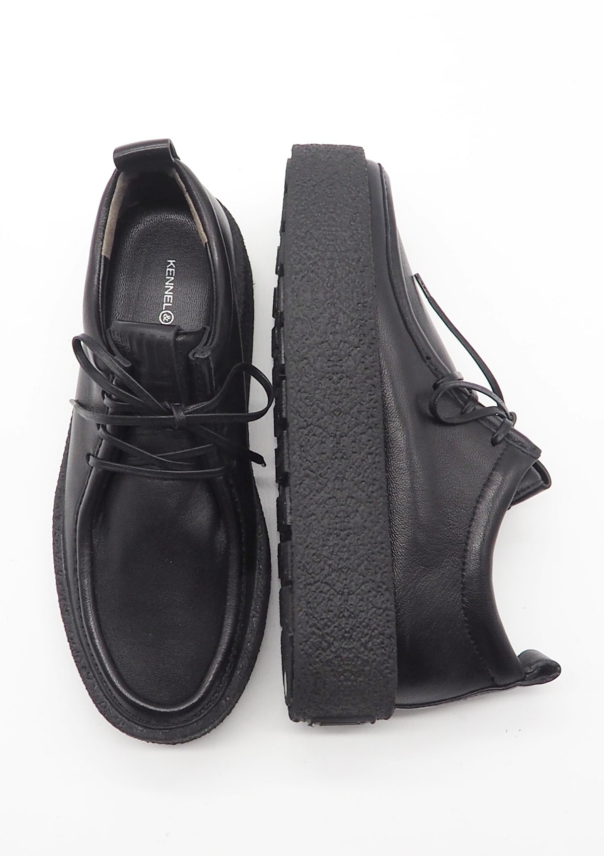 Damen Schnürhalbschuh aus schwarzem Nappaleder im Moccasin-Stil Damen Loafers & Schnürer Kennel & Schmenger