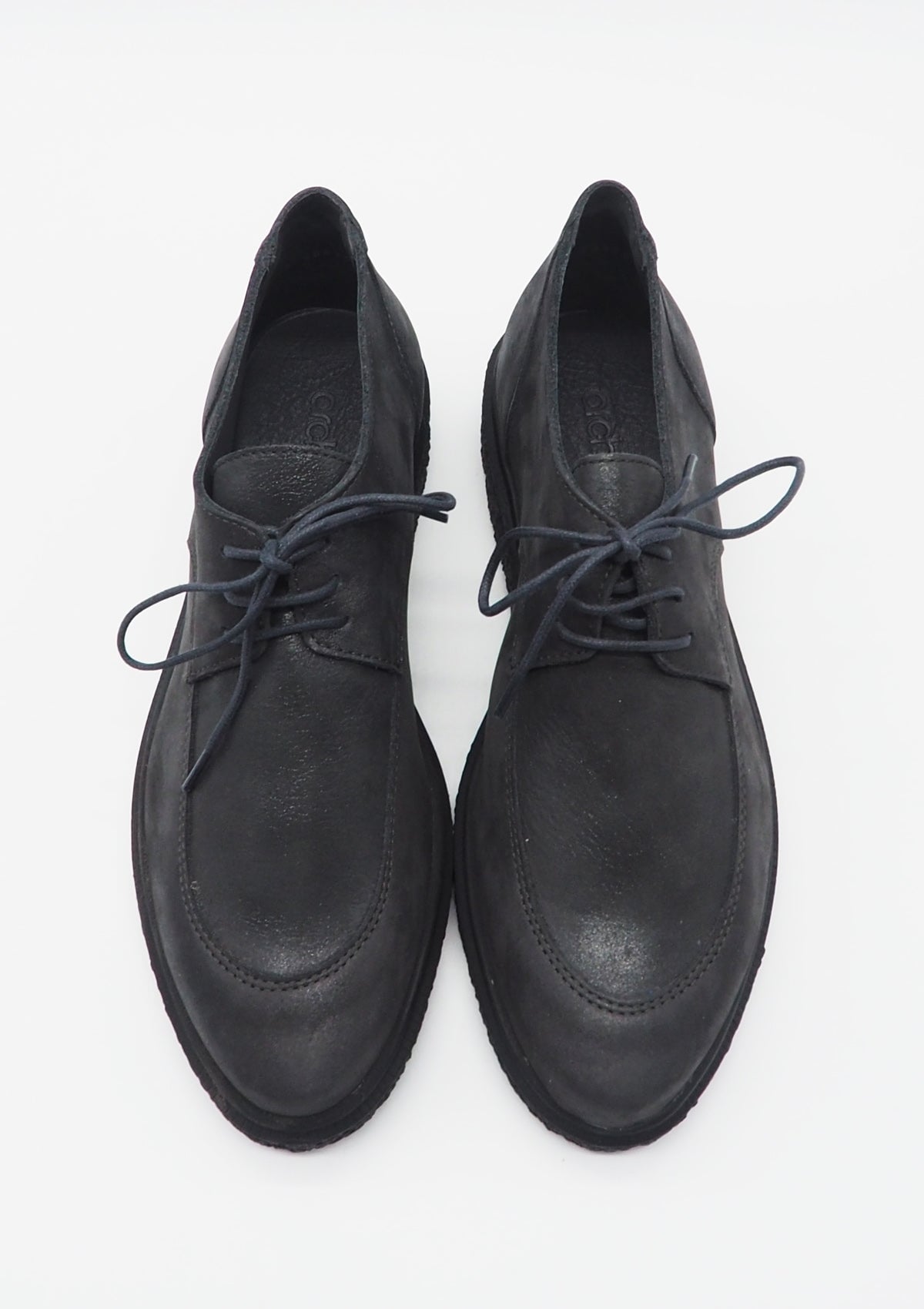 Damen Schnürschuh aus schillerndes Nubukleder in Anthrazit - Johiro Damen Loafers & Schnürer Arche