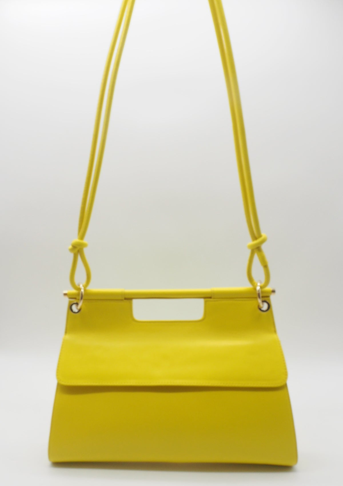 Damen Schultertasche aus softem Leder in strahlendem Gelb - London Taschen Crossbody & Schultertasche Chie Mihara