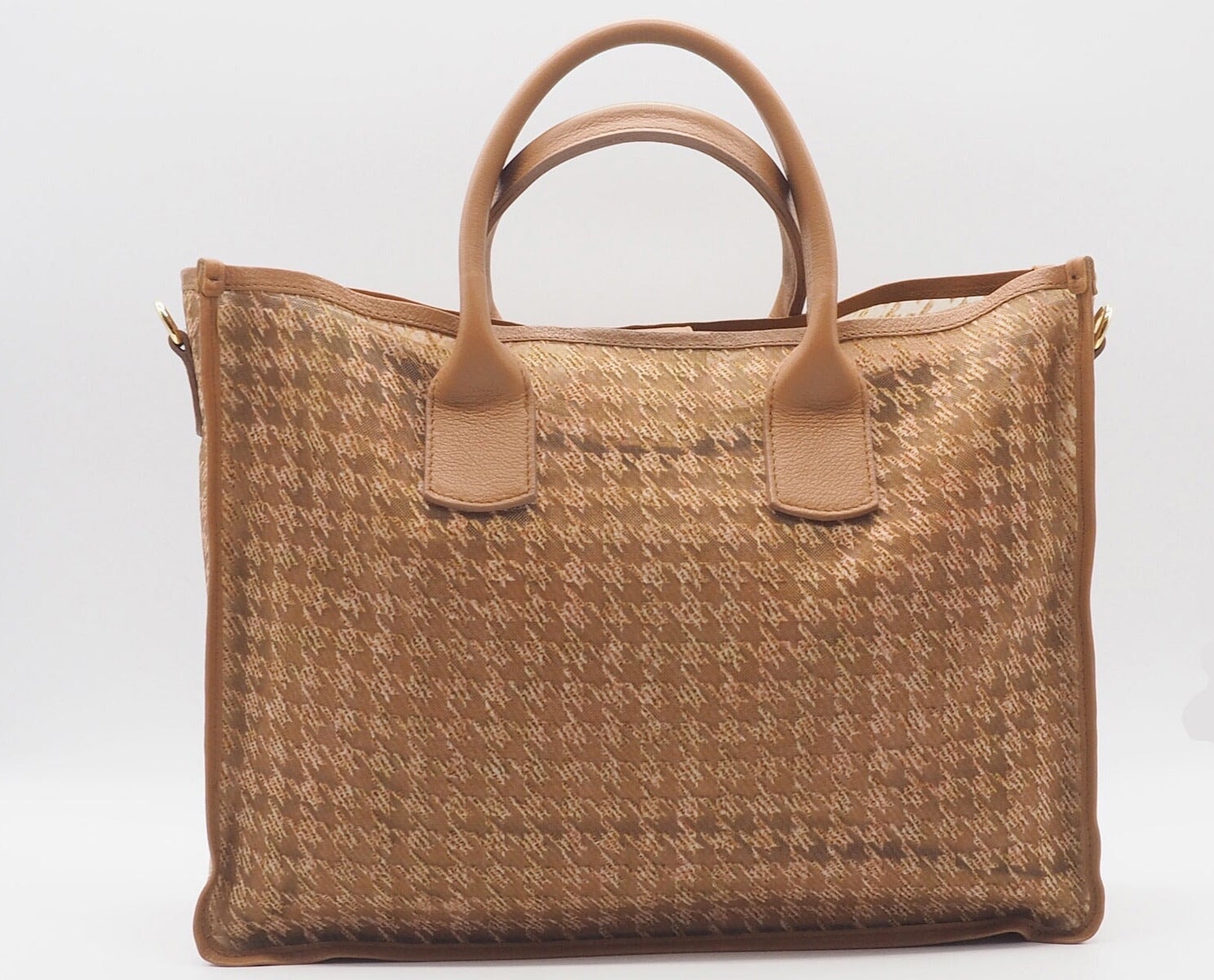 Damen Shopper aus Mesh & Leder in Braun - mit Lederriemen Damen Tasche Brunate
