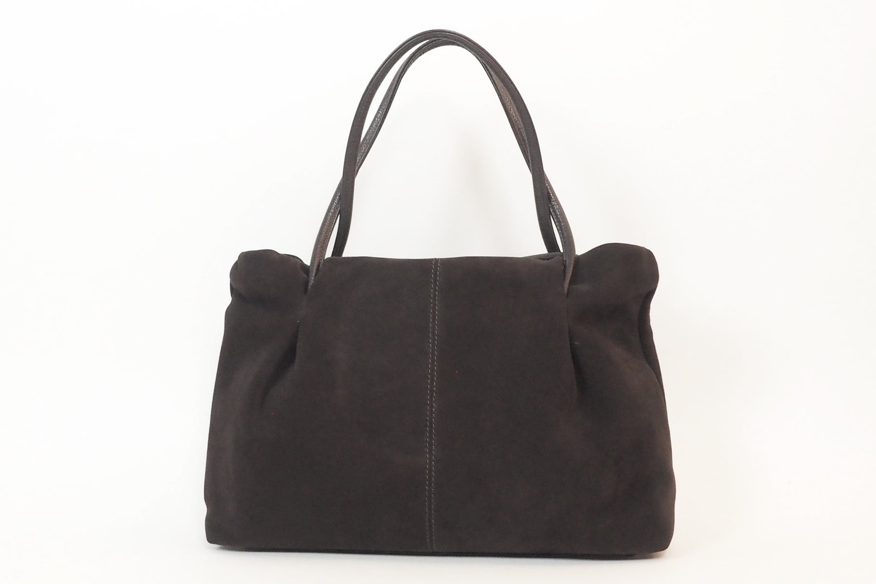 Brunate Damen Shopper aus Veloursleder in Dunkelbraun