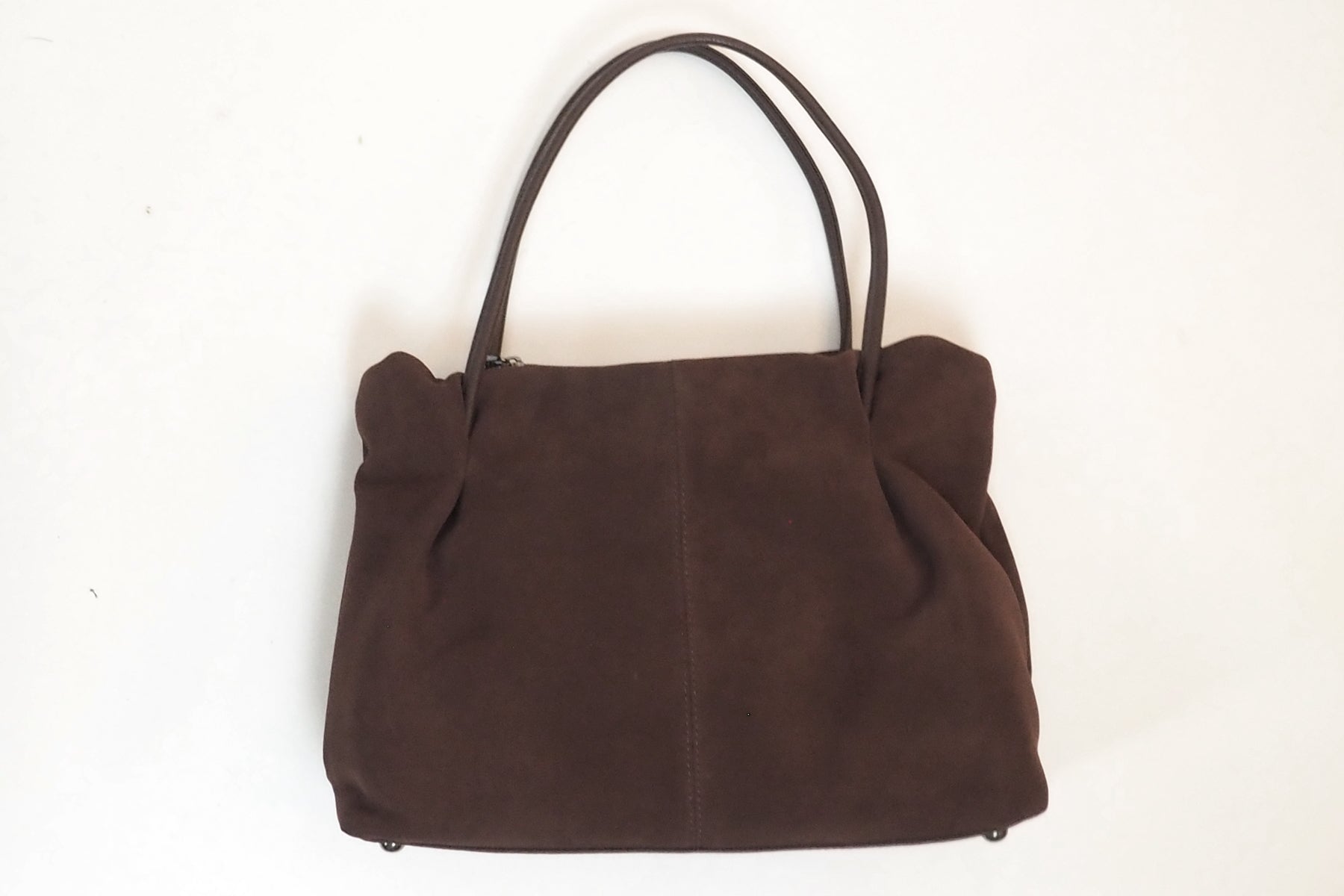 Damen Shopper aus Veloursleder in Rostbraun Taschen Tote-Bag Brunate