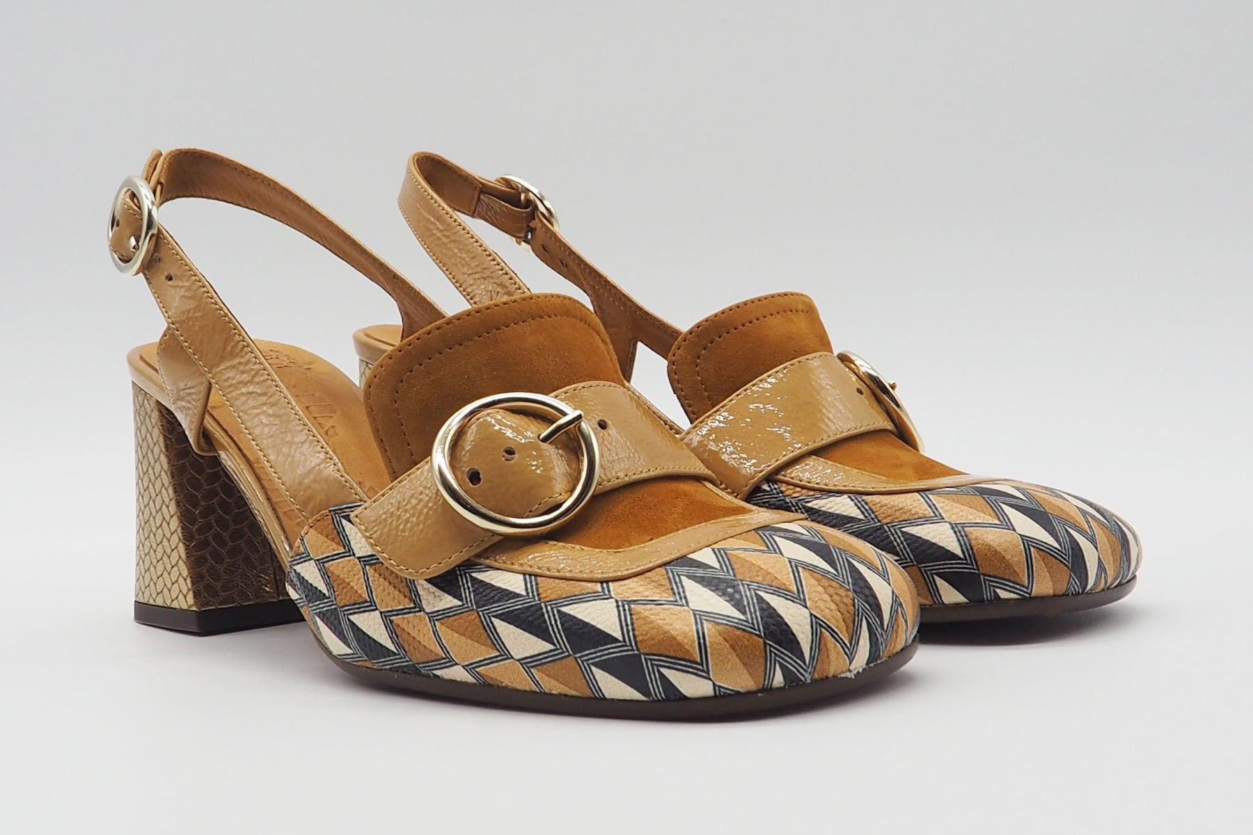 Damen Sling aus bedrucktem Leder in Multicolor - Suyli - Absatz 7,5cm Damen Pumps & Slings Chie Mihara