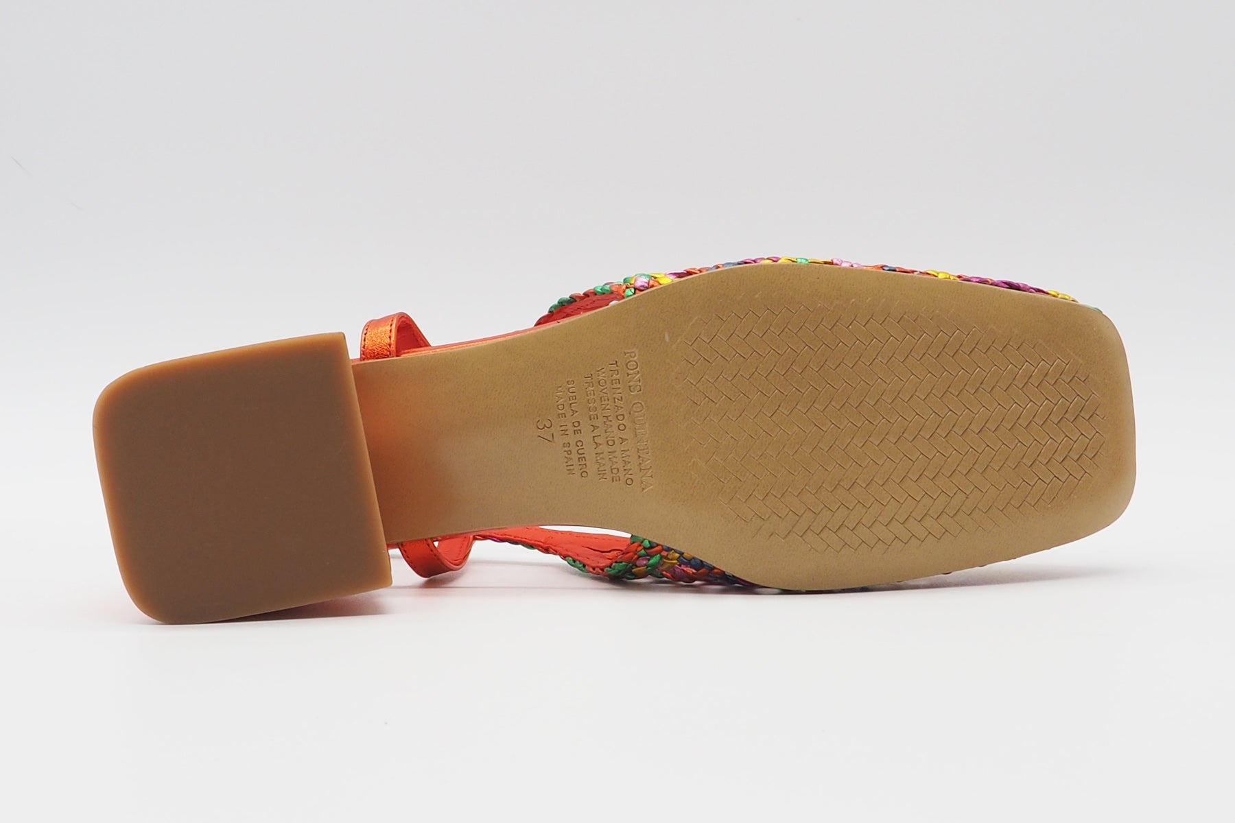 Damen Sling aus geflochtenem Metallicleder in Multicolor - Absatz 4,5cm Damen Pumps & Slings Pons Quintana