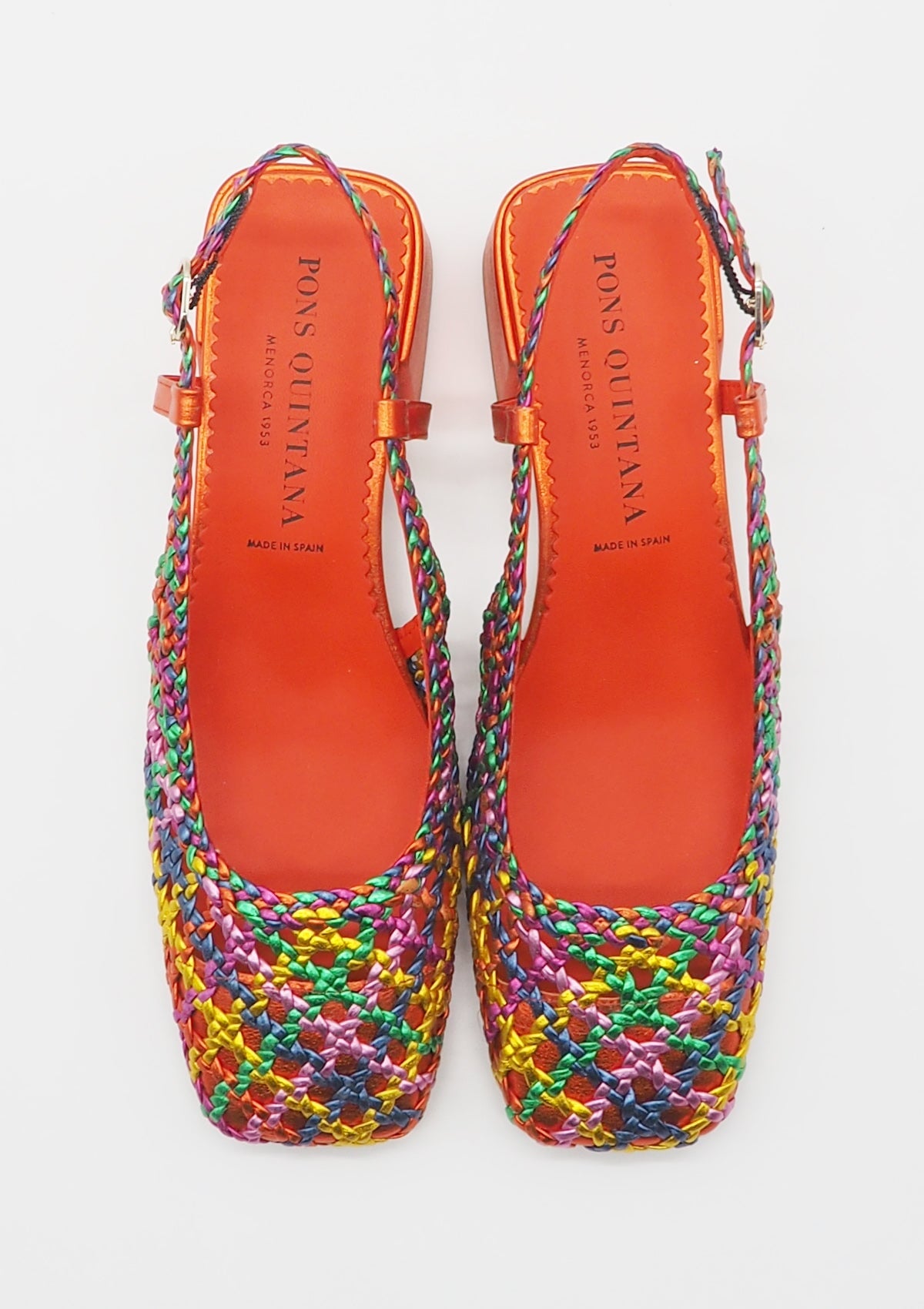 Damen Sling aus geflochtenem Metallicleder in Multicolor - Absatz 4,5cm Damen Pumps & Slings Pons Quintana