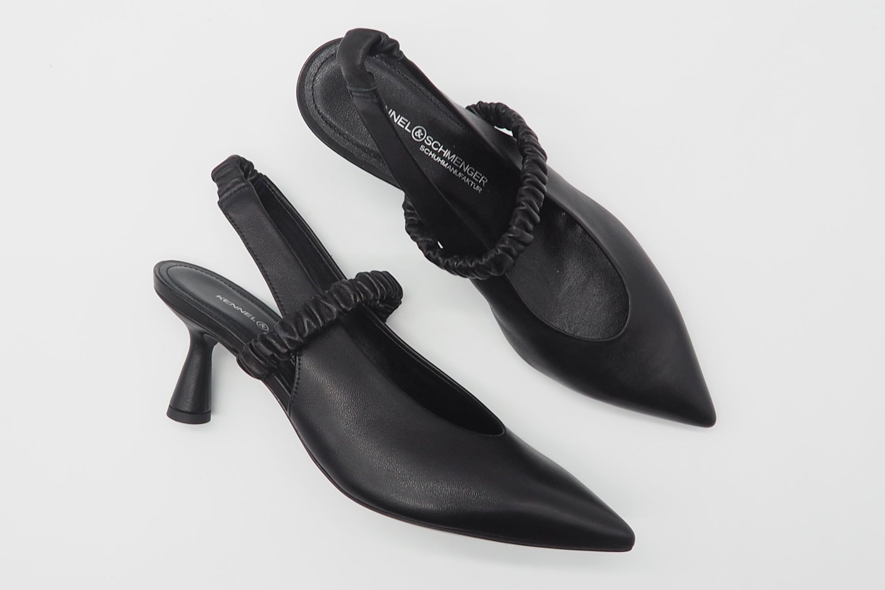 Damen Sling aus Glattleder in Schwarz mit Lederristband - Absatz 6cm Damen Pumps & Slings Kennel & Schmenger