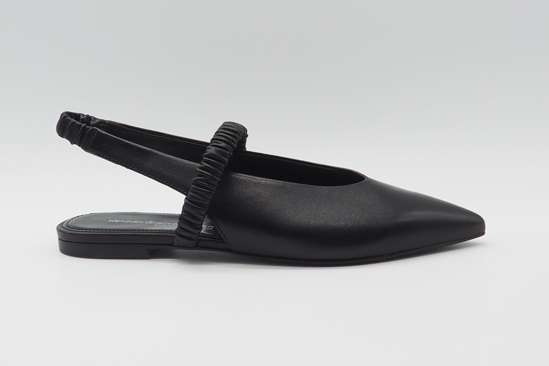 Damen Sling aus Glattleder in Schwarz mit Lederristband Damen Pumps & Slings Kennel & Schmenger