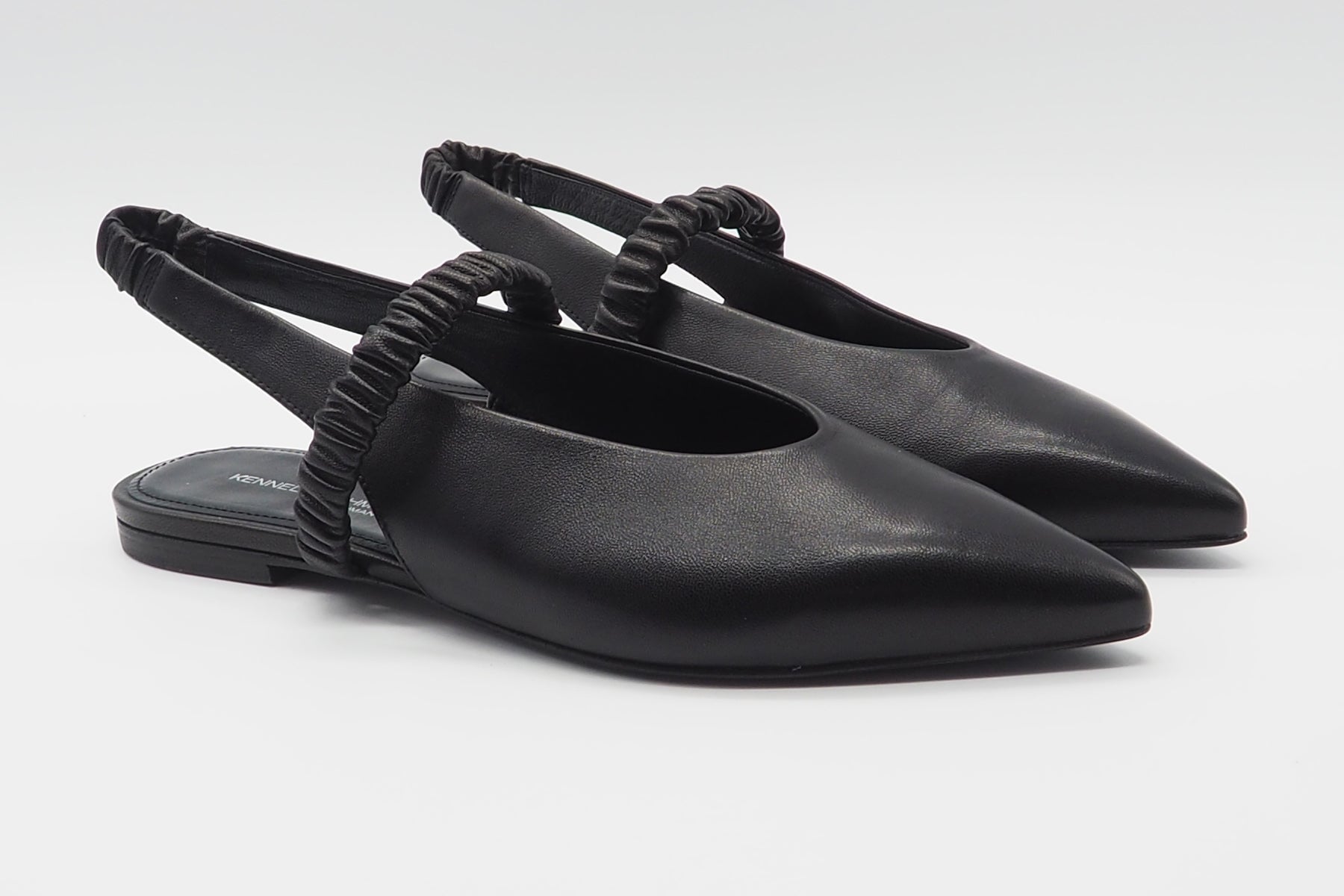 Damen Sling aus Glattleder in Schwarz mit Lederristband Damen Pumps & Slings Kennel & Schmenger