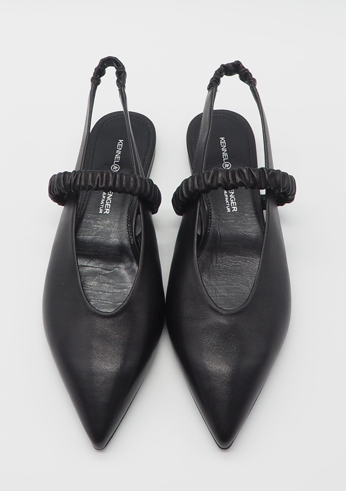 Damen Sling aus Glattleder in Schwarz mit Lederristband Damen Pumps & Slings Kennel & Schmenger