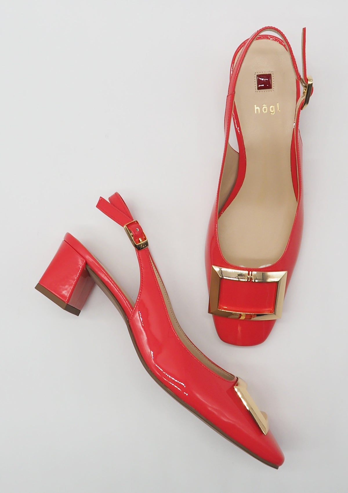 Damen Sling aus Lackleder in Koralle - Selma - Absatz 4,5cm Damen Pumps & Slings Högl