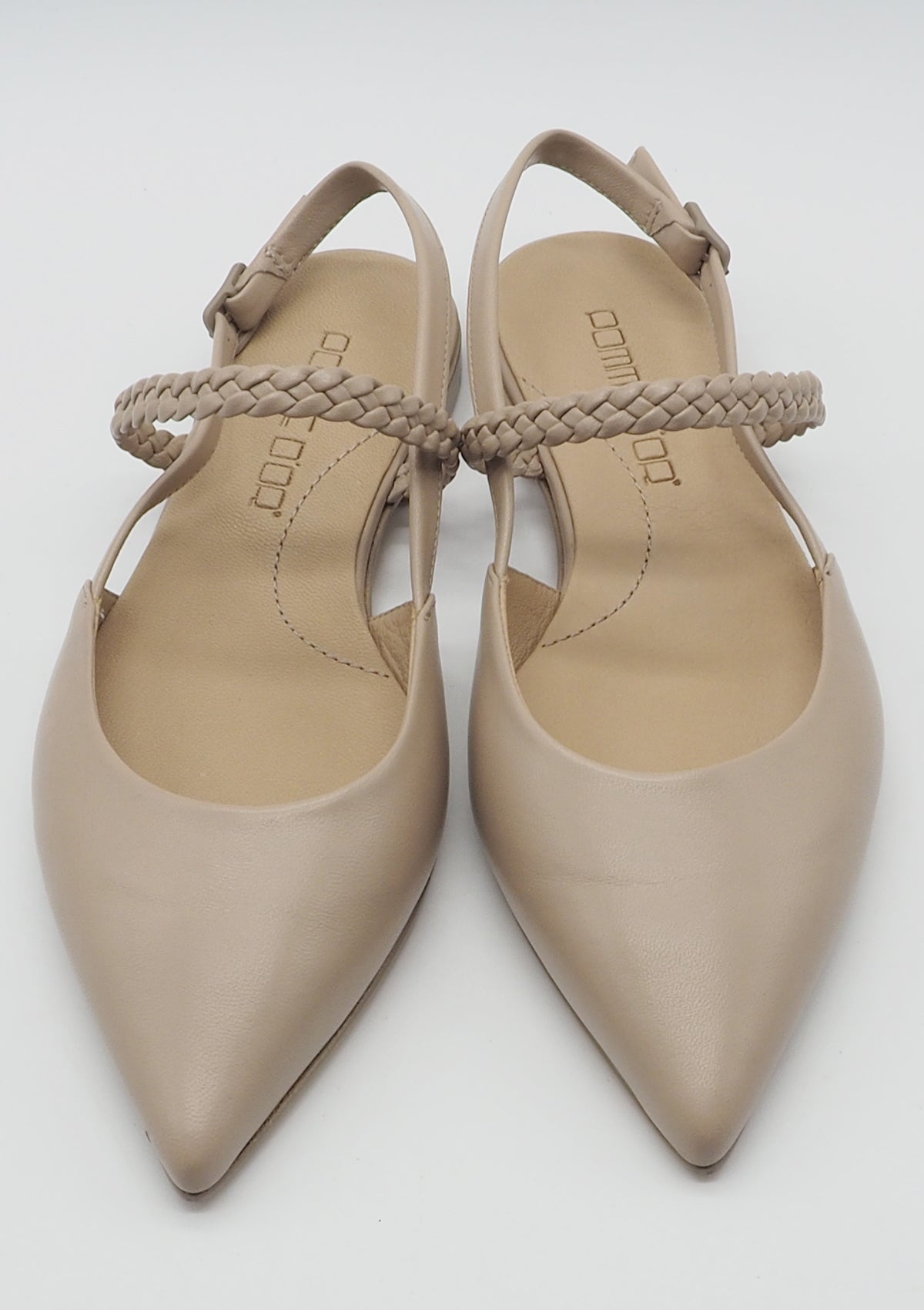 Damen Sling aus Leder in Skin mit geflochtenem Ristriemen - 1 cm Absatz Damen Pumps & Slings Pomme D'or