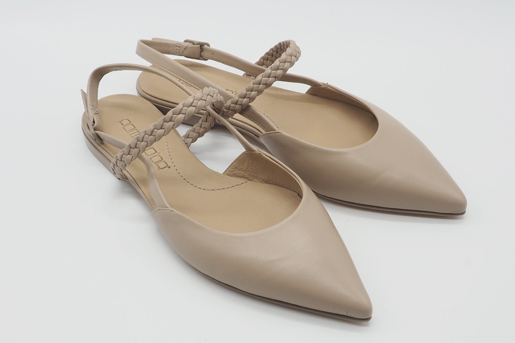 Damen Sling aus Leder in Skin mit geflochtenem Ristriemen - 1 cm Absatz Damen Pumps & Slings Pomme D'or