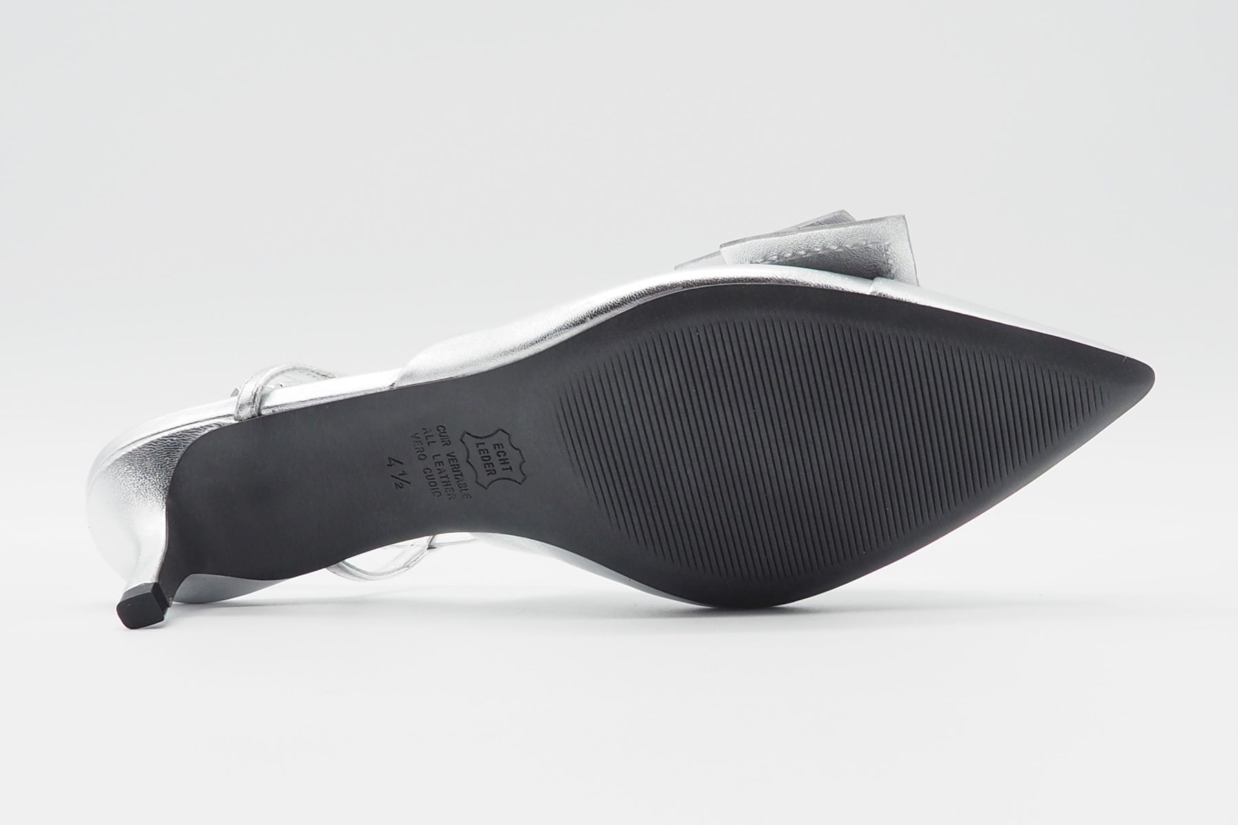 Damen Sling aus Metallicleder in Silber - Absatz 6cm Damen Pumps & Slings Kennel & Schmenger