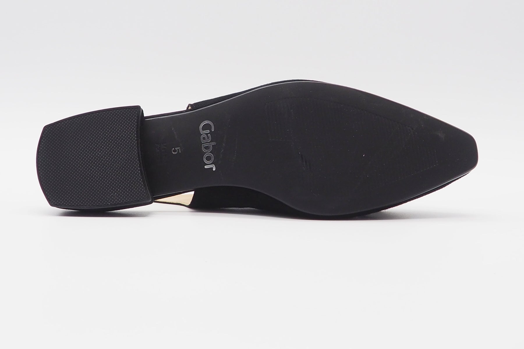 Damen Sling aus Velours Schwarz mit dekorativer Schnalle in Gold Damen Pumps & Slings Gabor