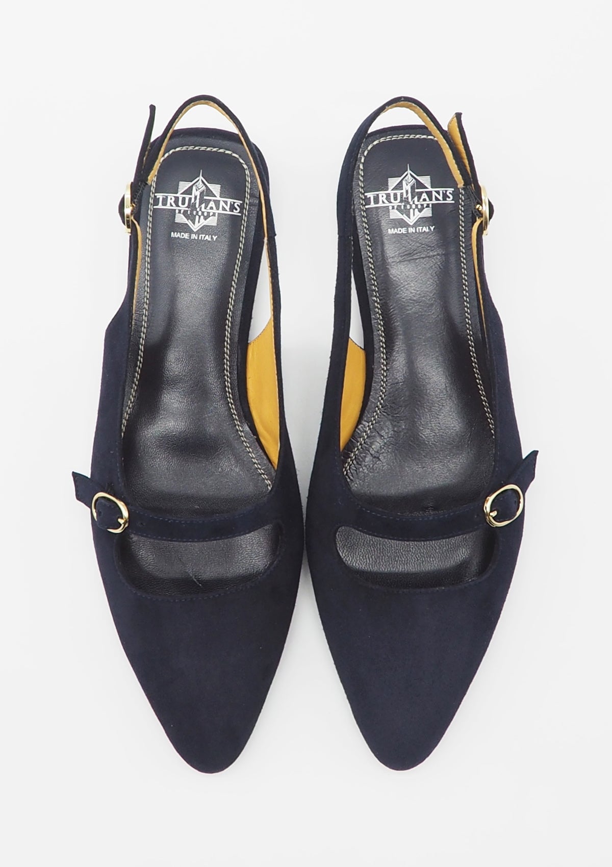 Damen Sling aus Veloursleder in Blau - Absatz 1cm Damen Pumps & Slings Truman´s