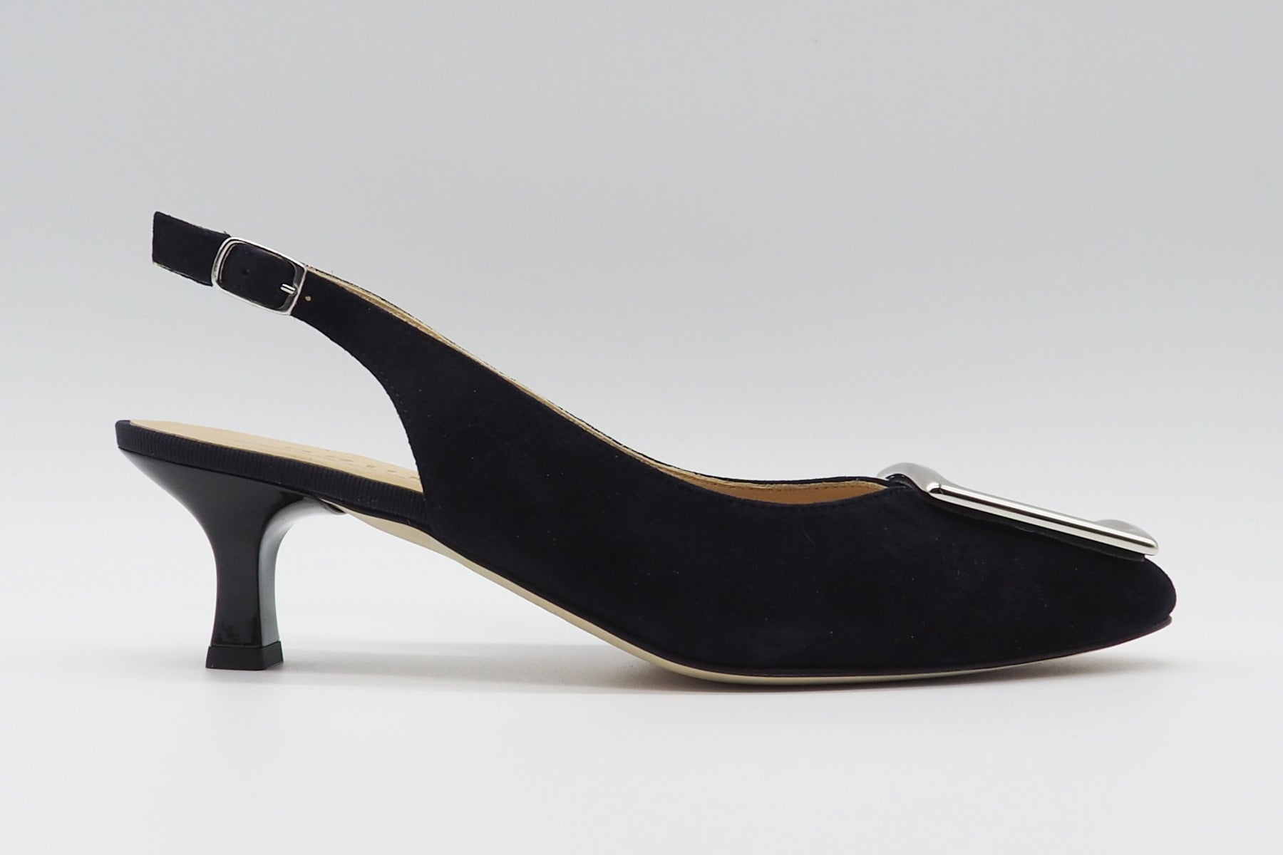 Damen Sling aus Veloursleder in Blau - Absatz 5cm Damen Pumps & Slings Brunate