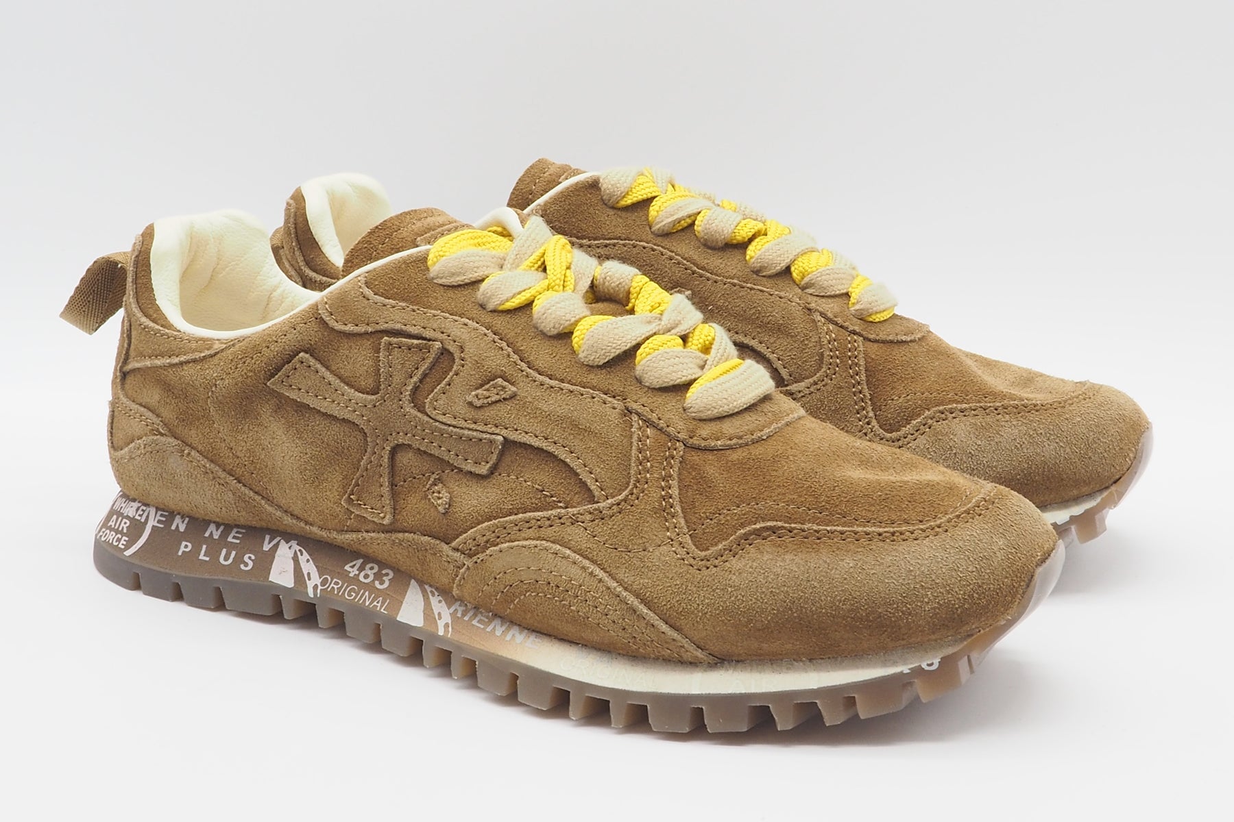 Damen Sneaker aus gewaschenem Velousleder in hellem Braun - Runsead Damen Sneaker Premiata