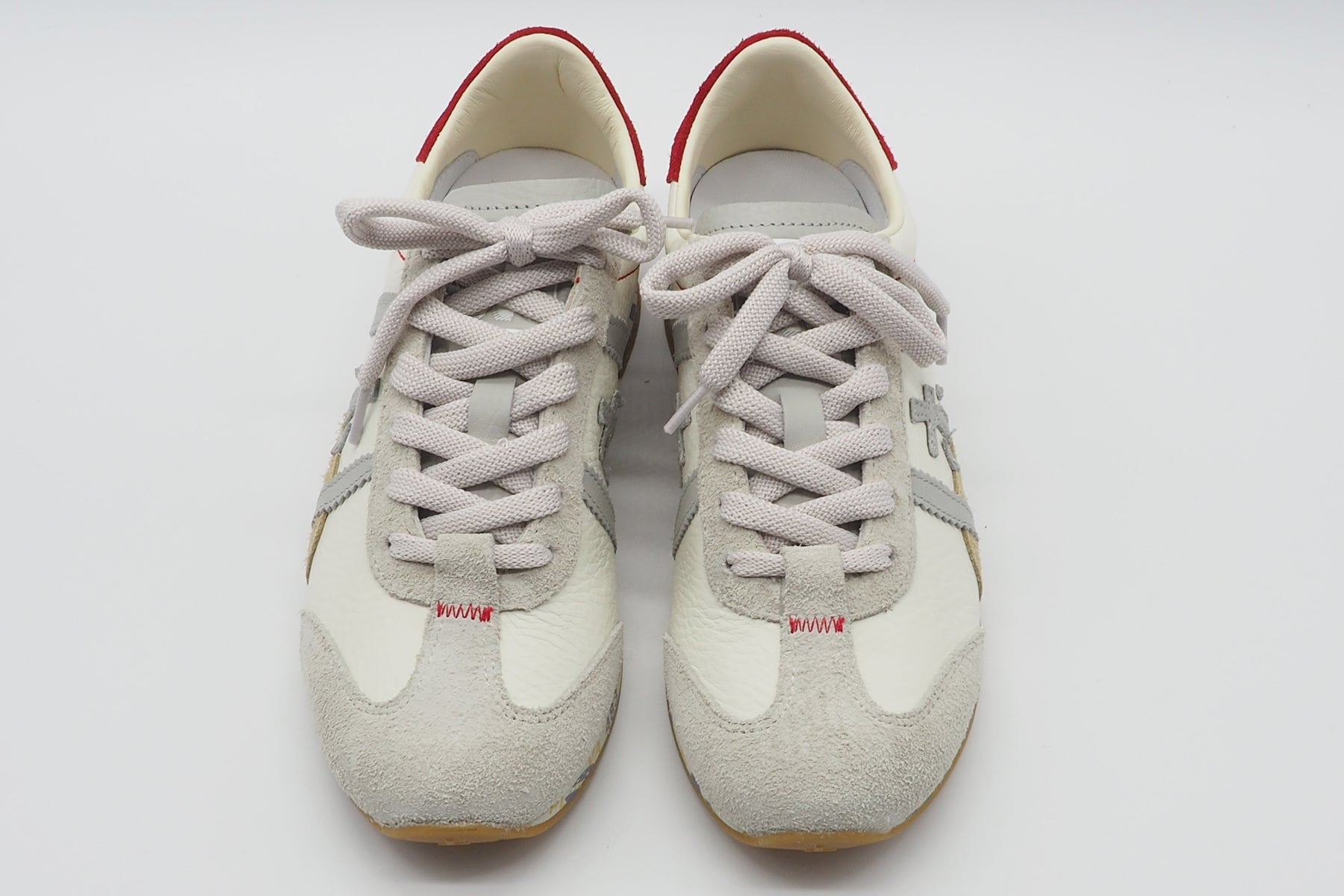 Damen Sneaker aus Leder im Retrostil in Offwhite & Grau - Jacky Damen Sneaker Premiata