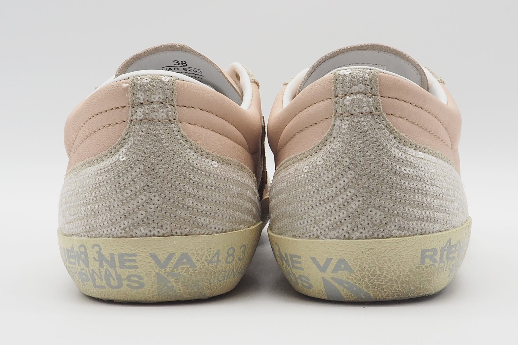 Damen Sneaker aus Leder & Pailletten in Rosé, Creme & Braun - Davidd Damen Sneaker Premiata