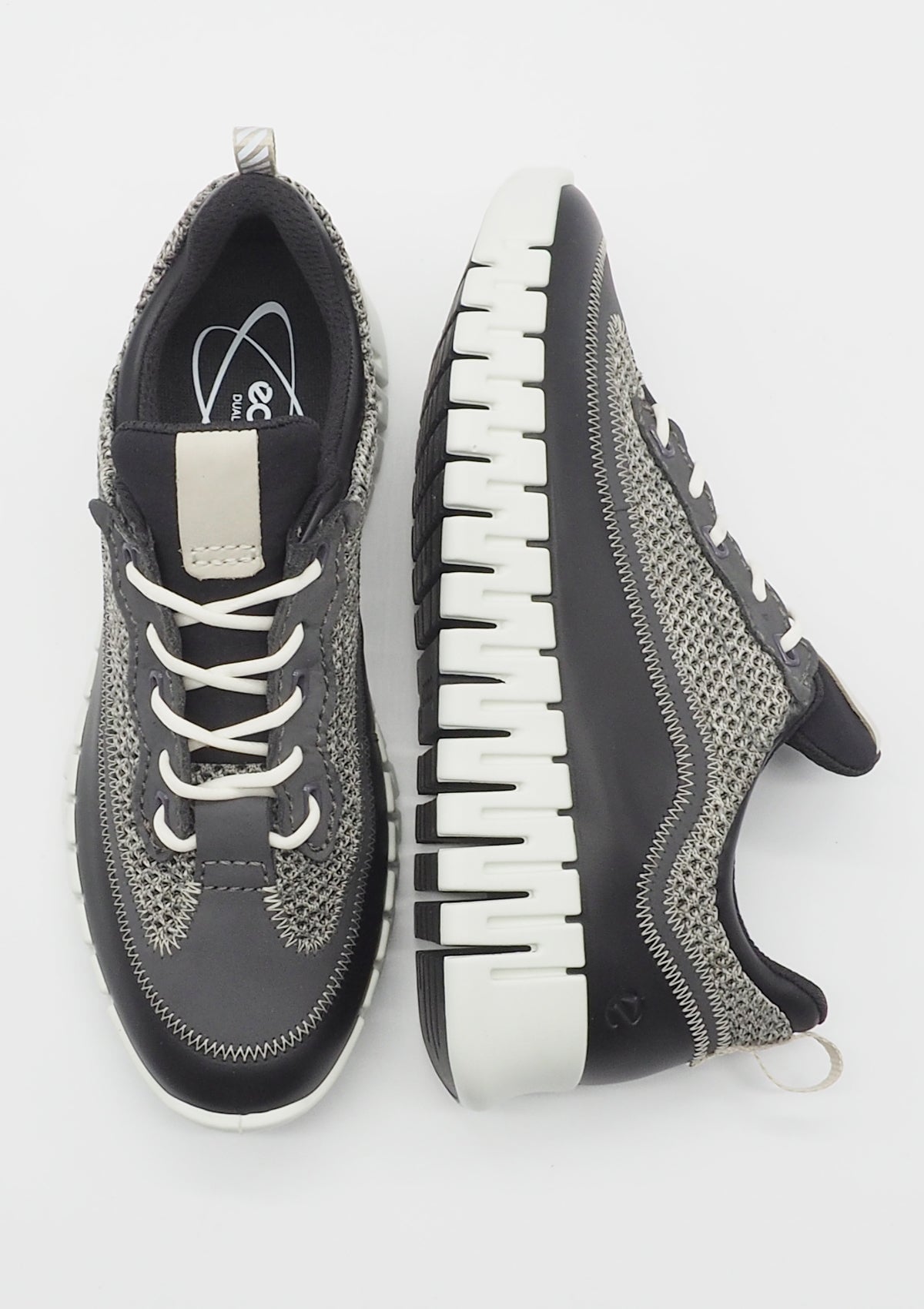 Damen Sneaker aus Leder & Strick in Grau/Schwarz - Gruuv Damen Sneaker Ecco