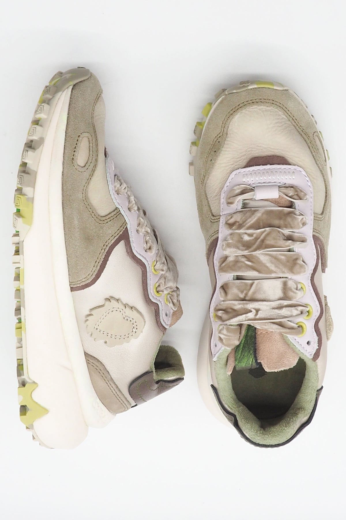 Damen Sneaker aus Leder & Velours in Neutral - Chacrona-Metta Damen Sneaker Satorisan