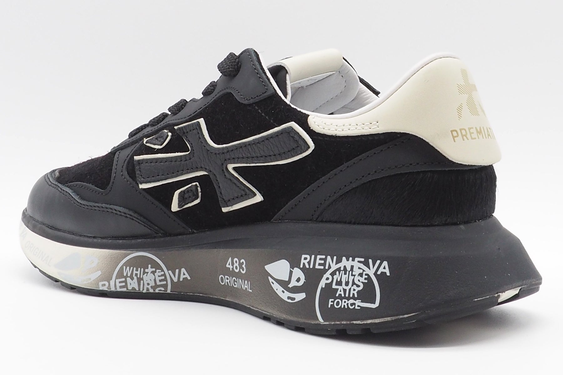 Damen Sneaker aus Leder & Velours in Schwarz - Lauryn Damen Sneaker Premiata