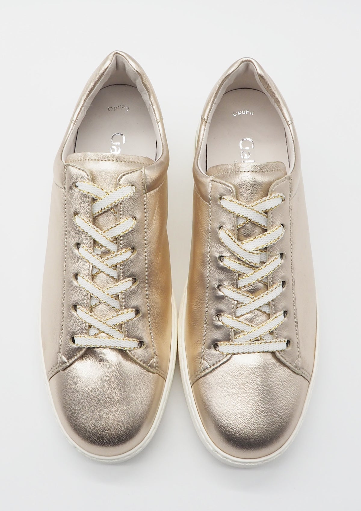 Damen Sneaker aus Metallicleder in Gold Damen Sneaker Gabor