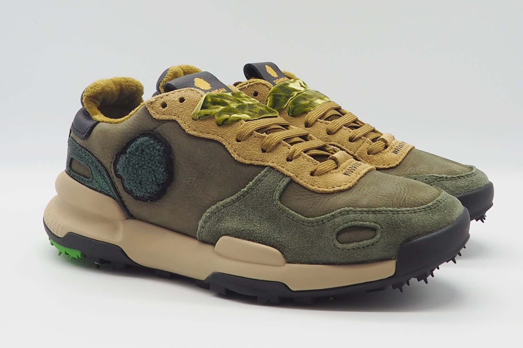 Damen Sneaker aus Nubukleder in Grün & Senf - Chacrona Damen Sneaker Satorisan