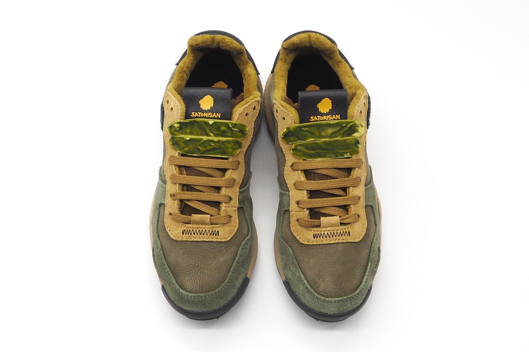 Damen Sneaker aus Nubukleder in Grün & Senf - Chacrona Damen Sneaker Satorisan