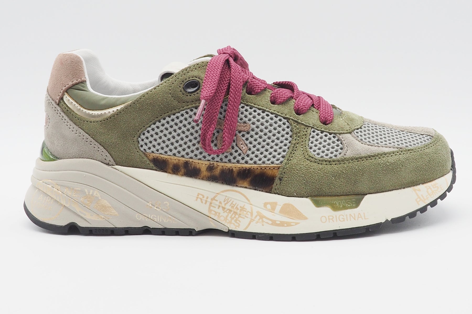 Damen Sneaker aus Nubukleder & Mesh in Grüntönen - Mased Damen Sneaker Premiata