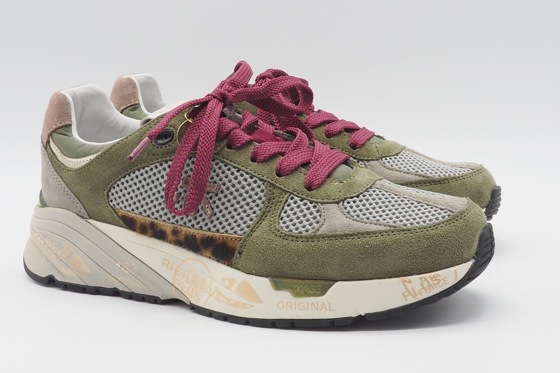 Damen Sneaker aus Nubukleder & Mesh in Grüntönen - Mased Damen Sneaker Premiata