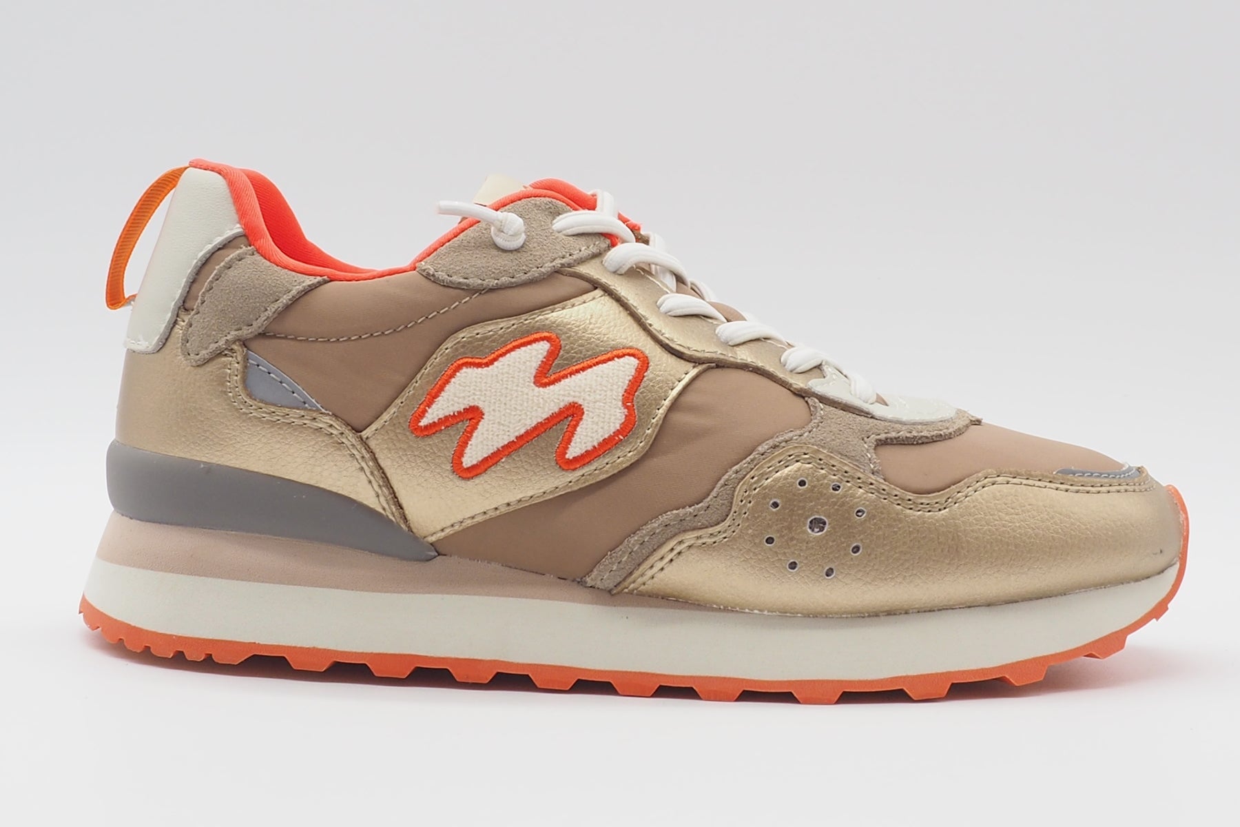 Damen Sneaker aus Nylon & Veloursleder in Caramel & Gold & Leichtsohle Damen Sneaker Maripé