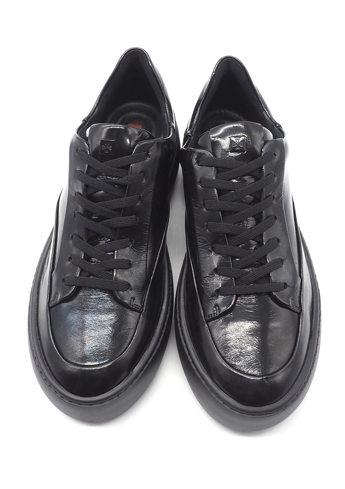 Damen Sneaker aus softem Lackleder in Schwarz - Plateausohle Damen Sneaker Högl