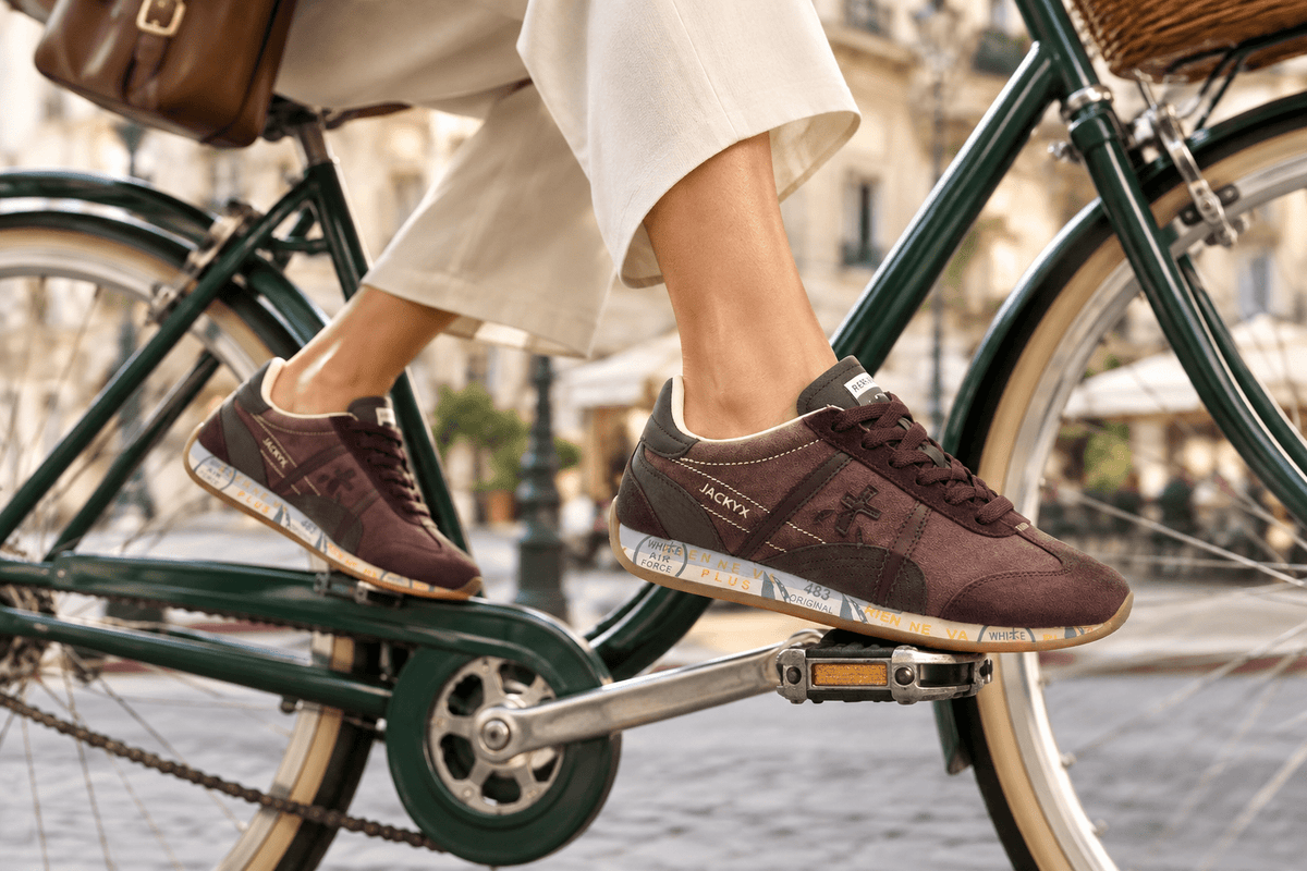 Damen Sneaker aus Velours im Retrostil Bordeaux & Braun - Jacky Damen Sneaker Premiata