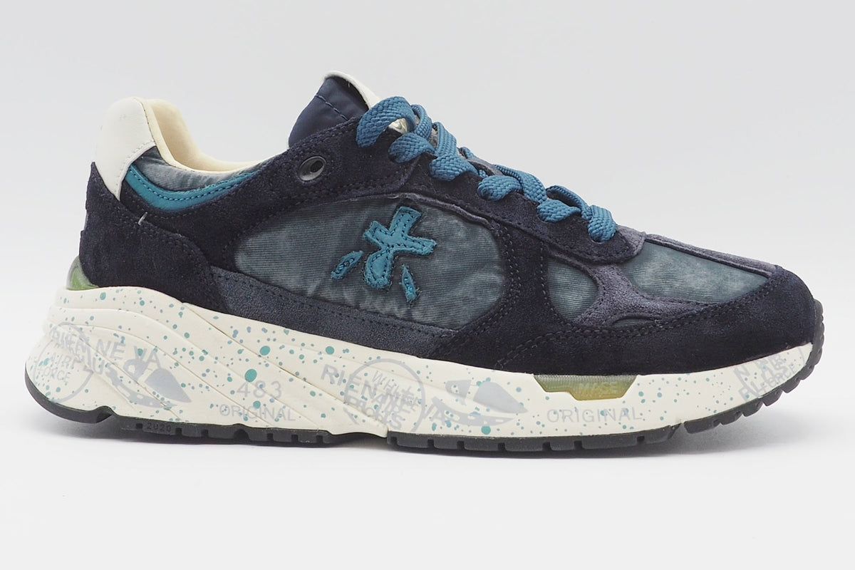 Damen Sneaker aus Velours & Textil in gewaschener Optik in Blau - Mased Damen Sneaker Premiata