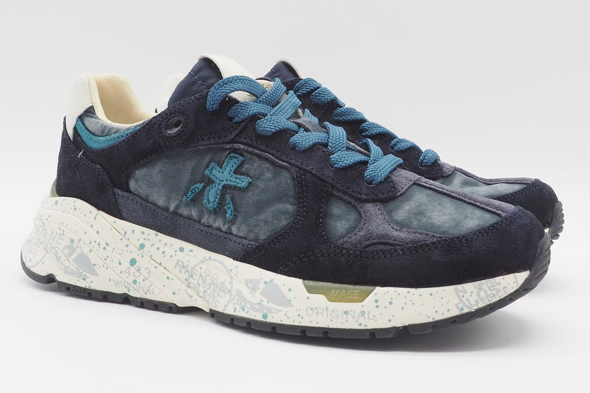 Damen Sneaker aus Velours & Textil in gewaschener Optik in Blau - Mased Damen Sneaker Premiata